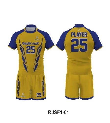 The same rugby kit design in the catalog yellow and blue colorway